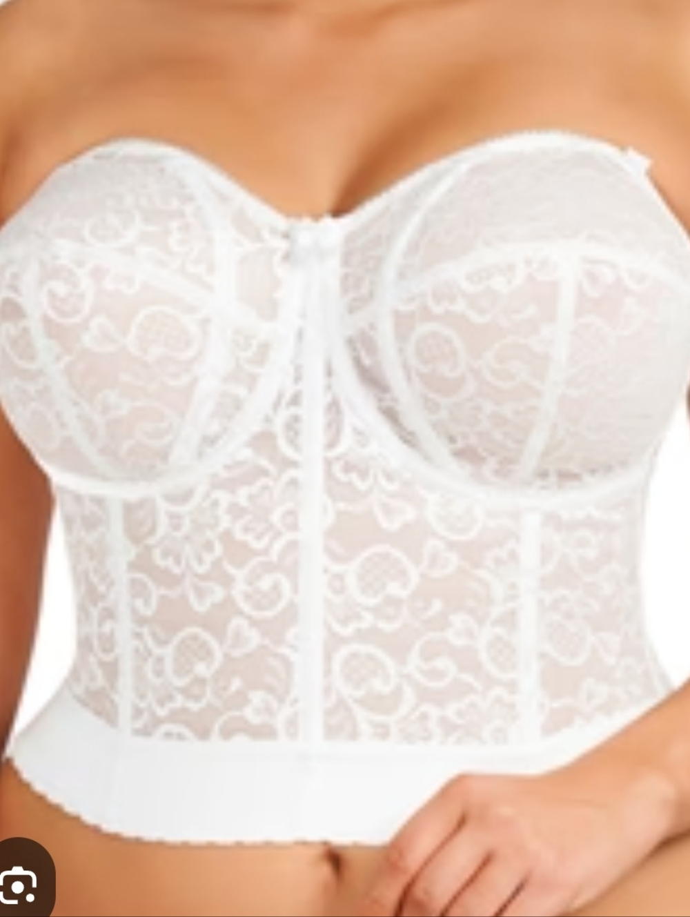 Goddess Bridal Underwire Lace Bustier - White
